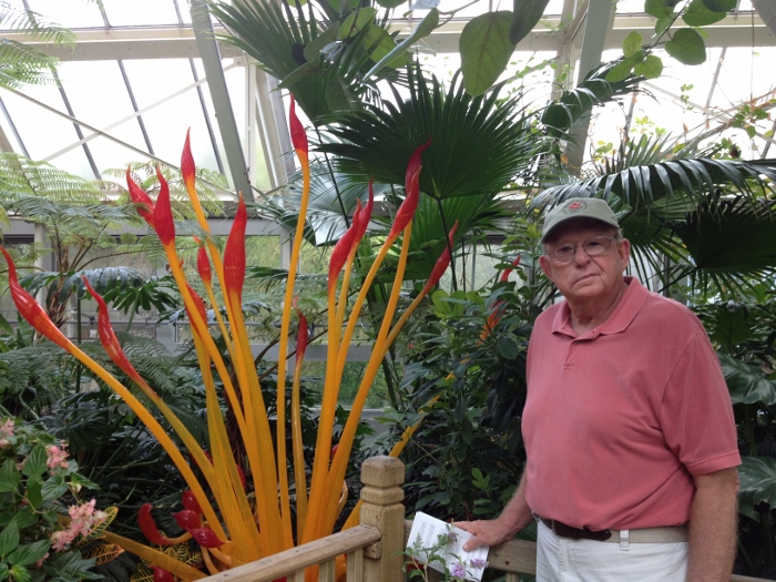 John with Chihuly art